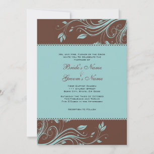 Faire-part de mariage Brown et Turquoise de la flo