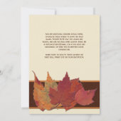 Faire-part de mariage Brown Feuille  séché d'ivoir (Dos)