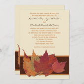 Faire-part de mariage Brown Feuille  séché d'ivoir (Devant / Derrière)