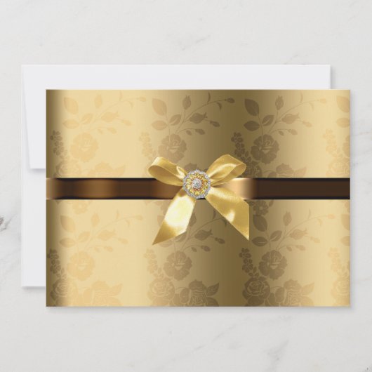 Faire-part de mariage Brown Gold & Chocolat (Devant)