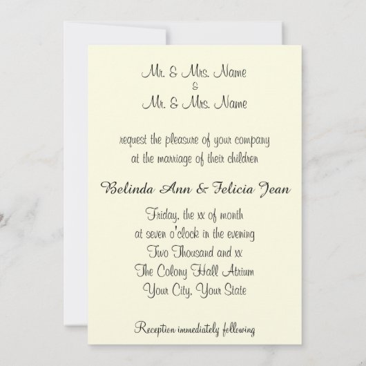 Faire-part de mariage Brown Gold & Chocolat (Dos)