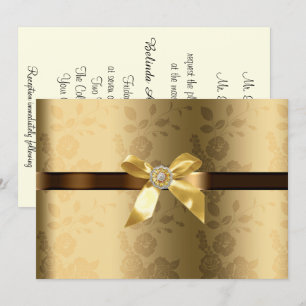 Faire-part de mariage Brown Gold & Chocolat