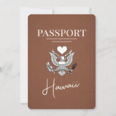 Faire-part de mariage Brown Hawaii Passport (Dos)