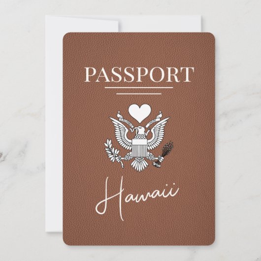 Faire-part de mariage Brown Hawaii Passport (Dos)