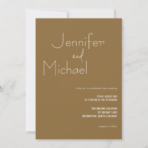 Faire-part de mariage Brown minimaliste moderne