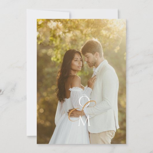 Faire-part de mariage Brown Rose Automne (Dos)