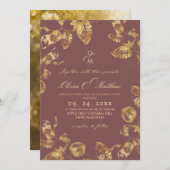 Faire-part de mariage Brown Rose Automne (Devant / Derrière)