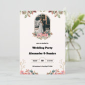 Faire-part de mariage Brown Watercolor (Debout devant)