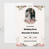 Faire-part de mariage Brown Watercolor (Devant / Derrière)