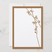Faire-part de mariage Brown Wild Flower Branch (Dos)