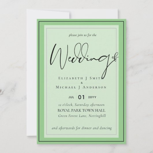Faire-part de mariage budget 5x7 Modern Script Ove (Devant)