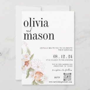 Faire-part de mariage Budget Moderne Chic avec Rsv