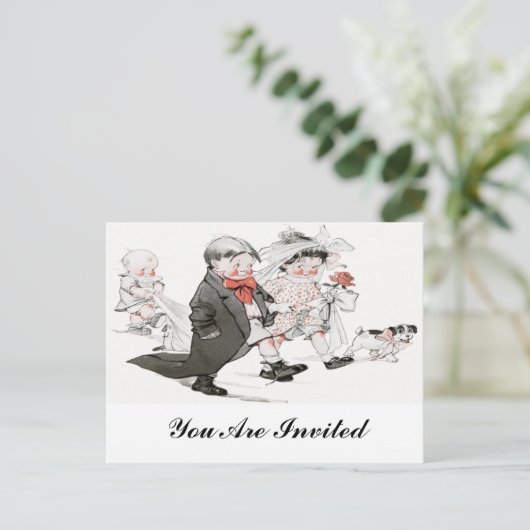 faire-part de mariage budgétaire (Debout devant)