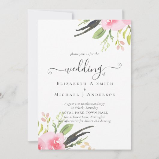 Faire-part de mariage budgétaire de qualité d'oliv (Devant)