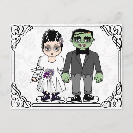 faire-part de mariage budgétaire drôle et mignon (Devant)