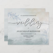 Faire-part de mariage budgétaire. Feuille de papie (Devant / Derrière)