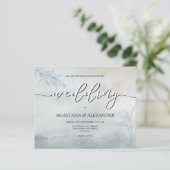 Faire-part de mariage budgétaire. Feuille de papie (Debout devant)