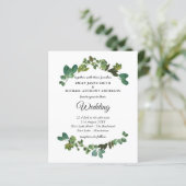 Faire-part de mariage budgétaire Feuilles verts bo (Debout devant)