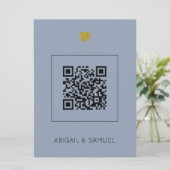 Faire-part de mariage budgétaire moderne avec code (Debout devant)