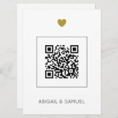 Faire-part de mariage budgétaire moderne avec code (Devant / Derrière)