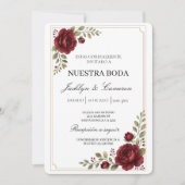 Faire-part de mariage Burgundy Bloom (Devant)