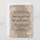 faire-part de mariage burlap dentelle (Devant)