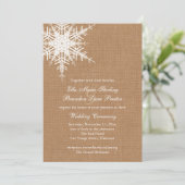 Faire-part de mariage Burlap d'hiver (Debout devant)