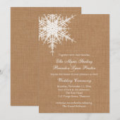 Faire-part de mariage Burlap d'hiver (Devant / Derrière)