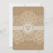 Faire-part de mariage Burlap & Lace (Dos)