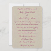 Faire-part de mariage Burlap Russe Rose Mason Jarr (Dos)