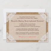 Faire-part de mariage Burlap & White Lace (Dos)