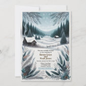 Faire-part de mariage Cabine d'hiver rustique (Devant)