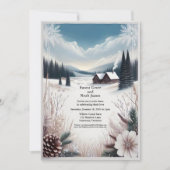 Faire-part de mariage Cabine d'hiver rustique (Devant)