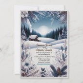 Faire-part de mariage Cabine d'hiver rustique (Devant)