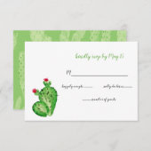 Faire-part de mariage cactus rustique rsvp (Devant / Derrière)