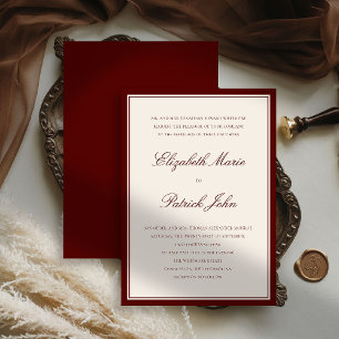 Faire-Part de Mariage Cadre Bourguignon Profond Cl