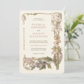 Faire-part de mariage cadre Columbine vintage (Debout devant)