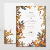 Faire-part de mariage Cadre d'Automne (Devant / Derrière)