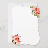 Faire-part de mariage cadre de fleurs bohème (Dos)