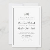 faire-part de mariage cadre de typographie simple (Devant)