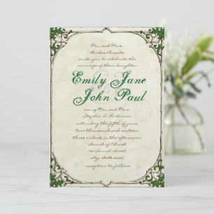 Faire-part de mariage cadre de vigne vintage