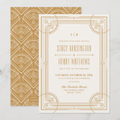 Faire-part de mariage cadre déco moderne - Brun cl (Devant / Derrière)