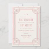Faire-part de mariage cadre déco moderne - Rose (Devant)