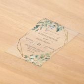 Faire-part de mariage cadre eucalyptus rustique et (Poser)