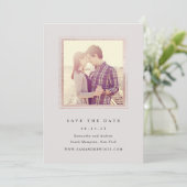 Faire-part de mariage cadre gris et or classique (Debout devant)