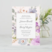 Faire-part de mariage cadre Lilac Blooms (Debout devant)