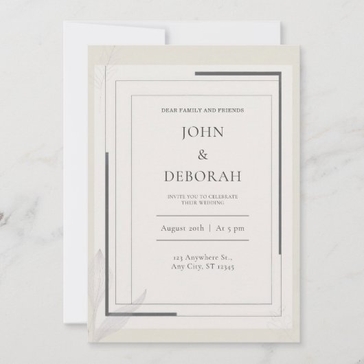 Faire-part de mariage Cadre moderne (Devant)