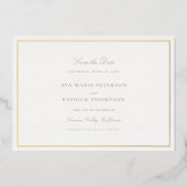 Faire-part de mariage cadre or classique Formel (Recto)