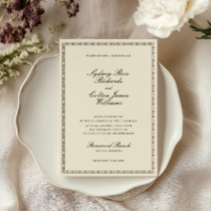 Faire-Part de Mariage Cadre Orné Romantique Wester