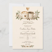 Faire-Part de Mariage Café Mugs Cœurs Mélange Parf (Devant)